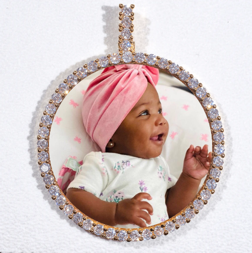 LARGE 3D CIRCLE CUSTOM PICTURE PENDANT