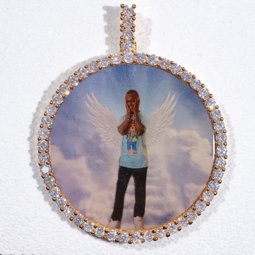 LARGE 3D CIRCLE CUSTOM PICTURE PENDANT