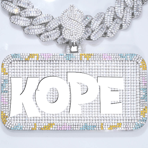 CUSTOM LETTER NECKLACE 3D COLORFUL SQUARE