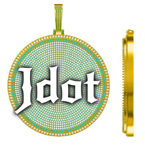 CUSTOM LETTER NECKLACE 3D BIG DISC