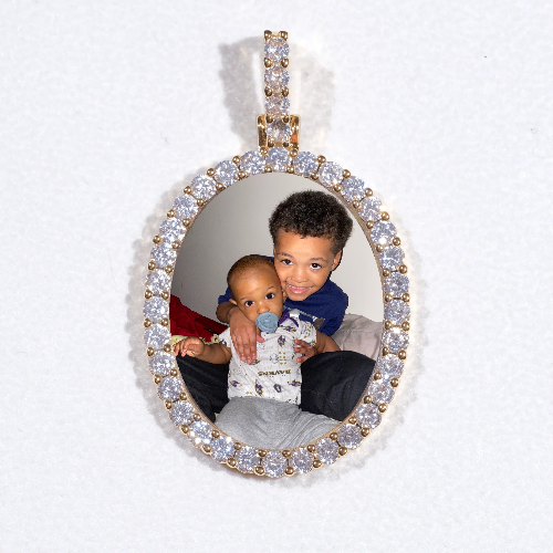3D Oval Custom Picture Pendant