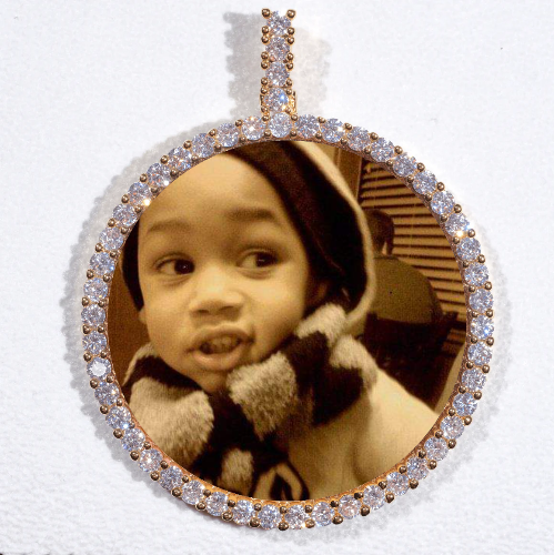 LARGE 3D CIRCLE CUSTOM PICTURE PENDANT