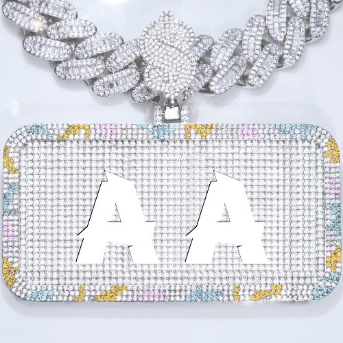 CUSTOM LETTER NECKLACE 3D COLORFUL SQUARE