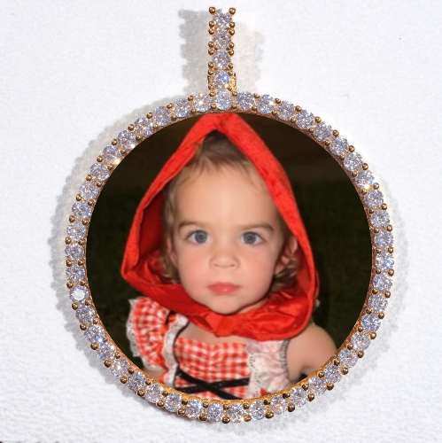 LARGE 3D CIRCLE CUSTOM PICTURE PENDANT
