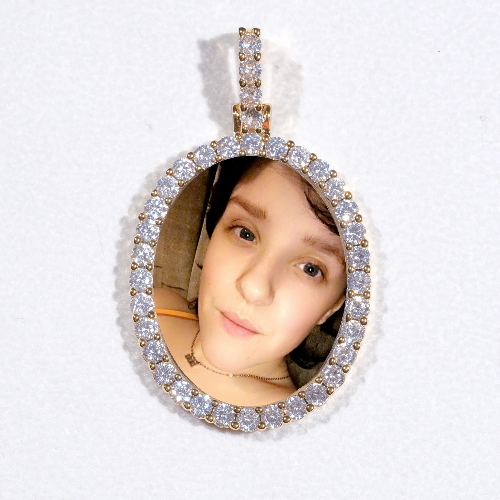 3D Oval Custom Picture Pendant