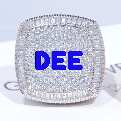 CUSTOM LETTER 3D ICED RING