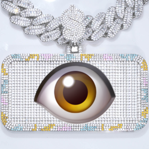 CUSTOM LETTER NECKLACE 3D COLORFUL SQUARE
