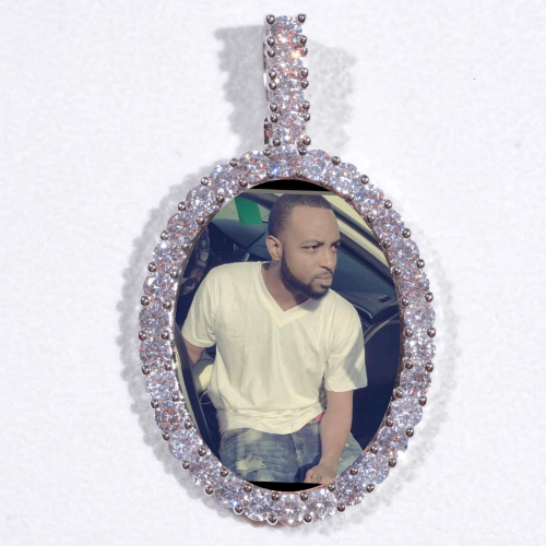 Large 3D Oval Custom Picture Pendant