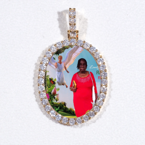 3D Oval Custom Picture Pendant