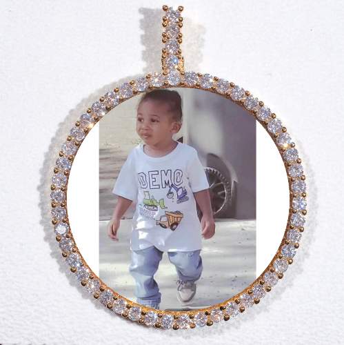 LARGE 3D CIRCLE CUSTOM PICTURE PENDANT