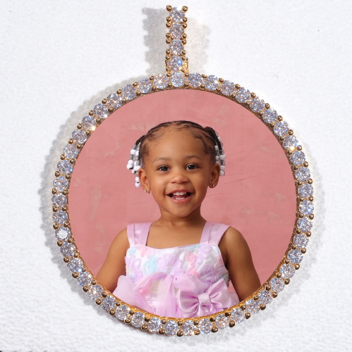 LARGE 3D CIRCLE CUSTOM PICTURE PENDANT