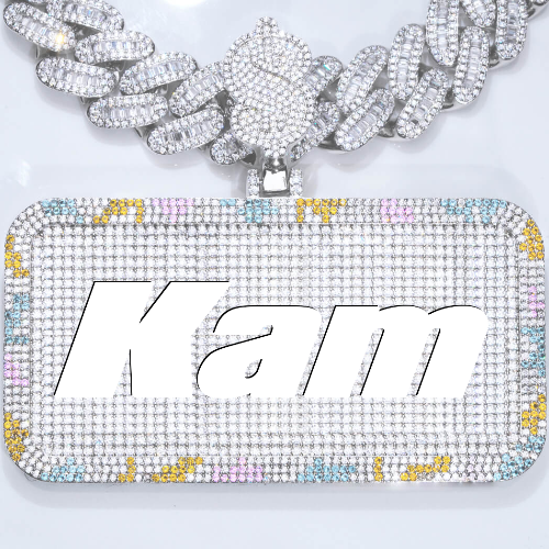 CUSTOM LETTER NECKLACE 3D COLORFUL SQUARE