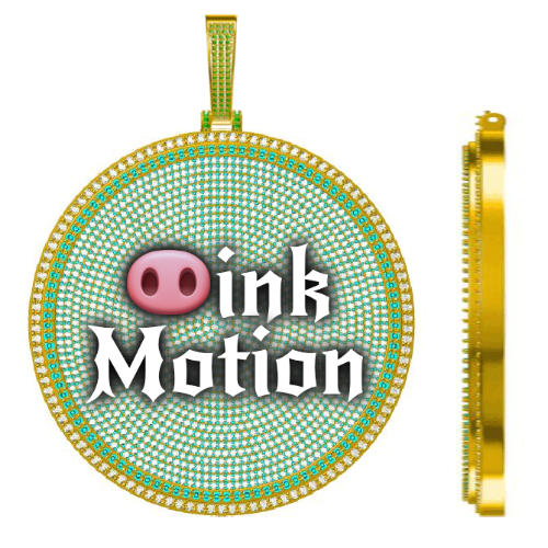 CUSTOM LETTER NECKLACE 3D BIG DISC