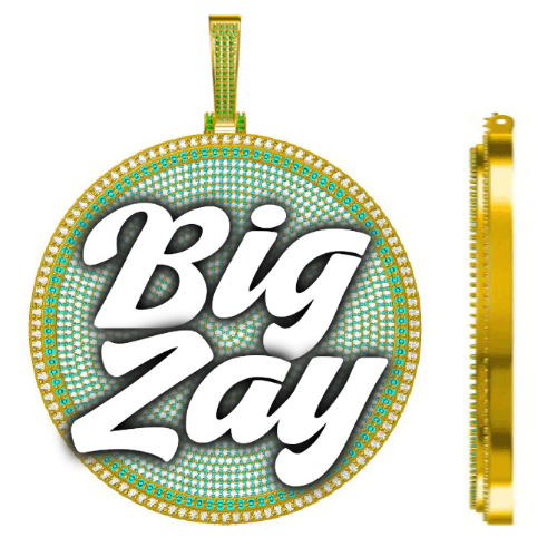 CUSTOM LETTER NECKLACE 3D BIG DISC