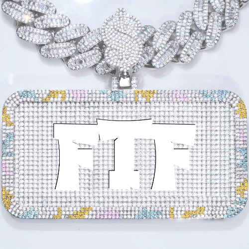 CUSTOM LETTER NECKLACE 3D COLORFUL SQUARE