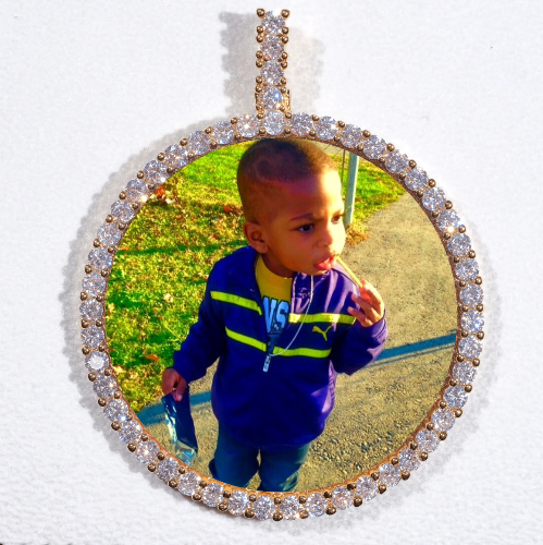 LARGE 3D CIRCLE CUSTOM PICTURE PENDANT