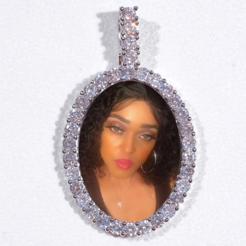 Large 3D Oval Custom Picture Pendant