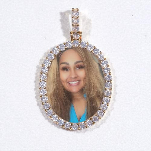 3D Oval Custom Picture Pendant