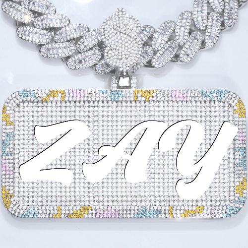 CUSTOM LETTER NECKLACE 3D COLORFUL SQUARE