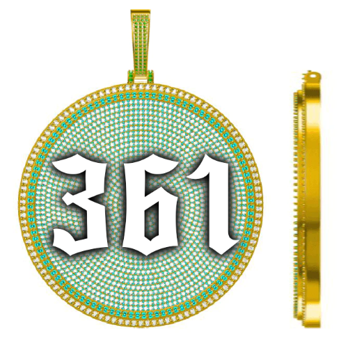 CUSTOM LETTER NECKLACE 3D BIG DISC