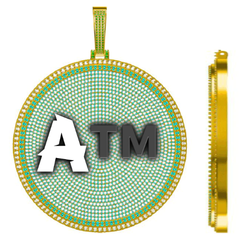 CUSTOM LETTER NECKLACE 3D BIG DISC