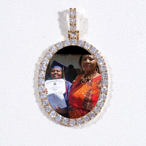 3D Oval Custom Picture Pendant