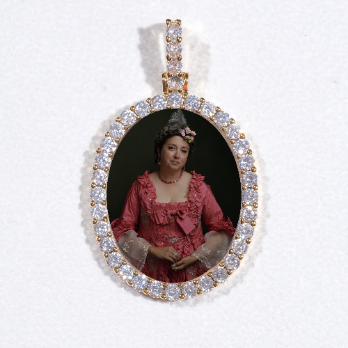 3D Oval Custom Picture Pendant