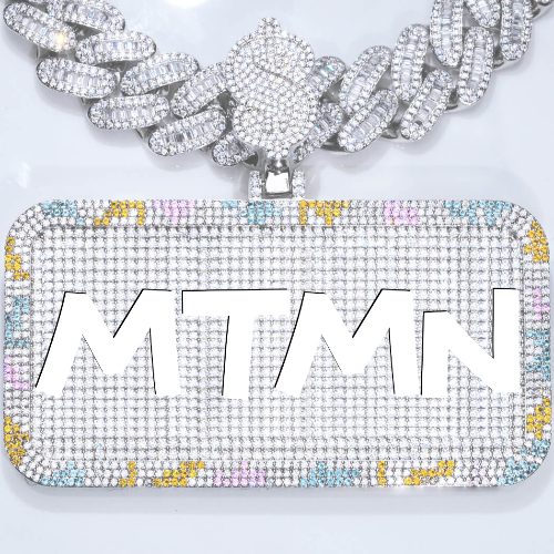 CUSTOM LETTER NECKLACE 3D COLORFUL SQUARE