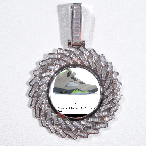 Large 3D Baguette Custom Picture Pendant