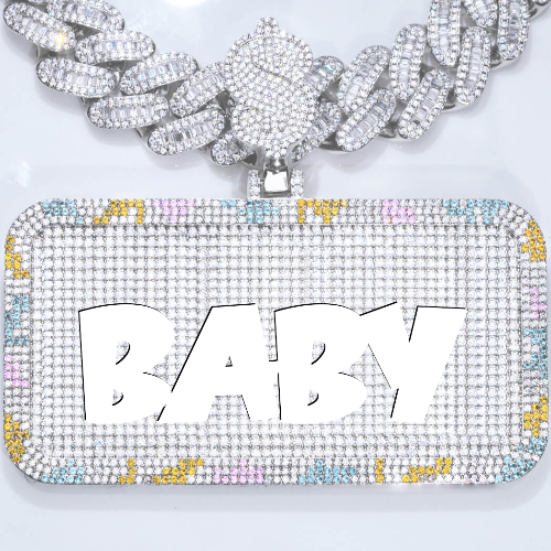 CUSTOM LETTER NECKLACE 3D COLORFUL SQUARE