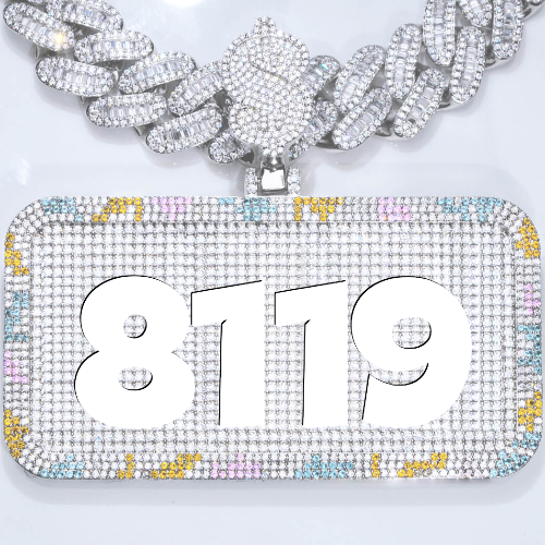 CUSTOM LETTER NECKLACE 3D COLORFUL SQUARE