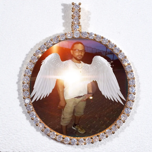 LARGE 3D CIRCLE CUSTOM PICTURE PENDANT