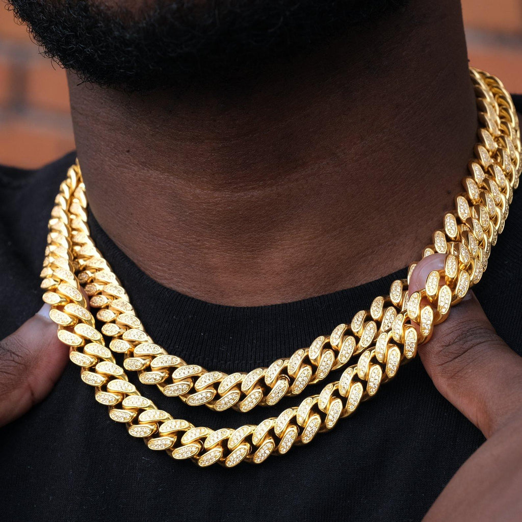 12mm Diamond Cuban Chain in 18K Gold - The GUU Shop