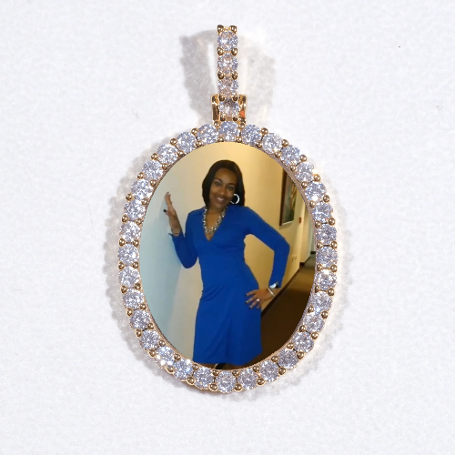 3D Oval Custom Picture Pendant
