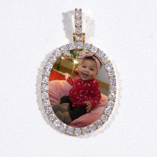 3D Oval Custom Picture Pendant