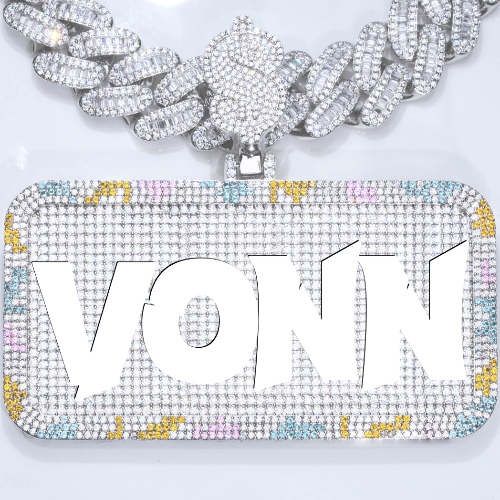 CUSTOM LETTER NECKLACE 3D COLORFUL SQUARE