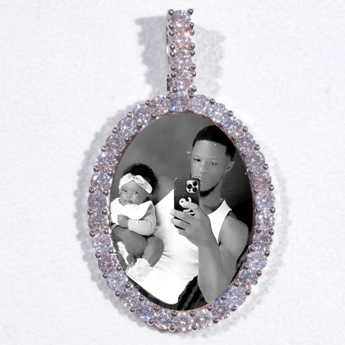 Large 3D Oval Custom Picture Pendant