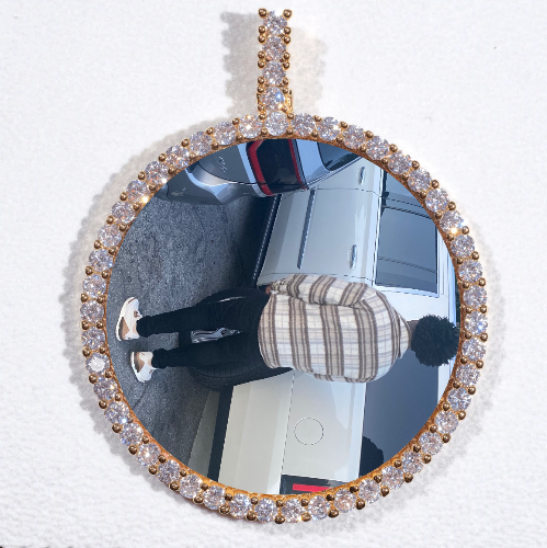 LARGE 3D CIRCLE CUSTOM PICTURE PENDANT