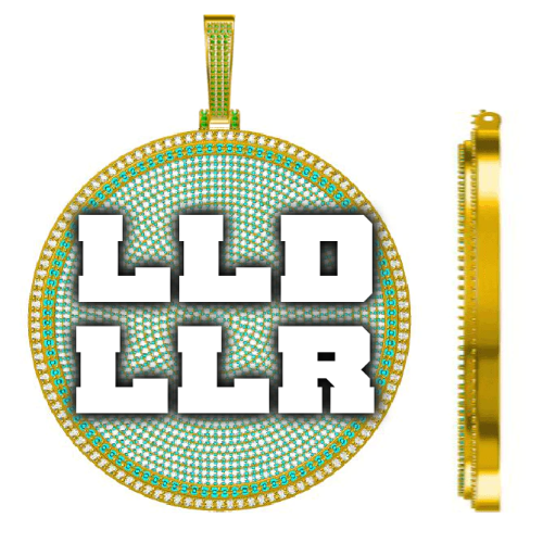 CUSTOM LETTER NECKLACE 3D BIG DISC