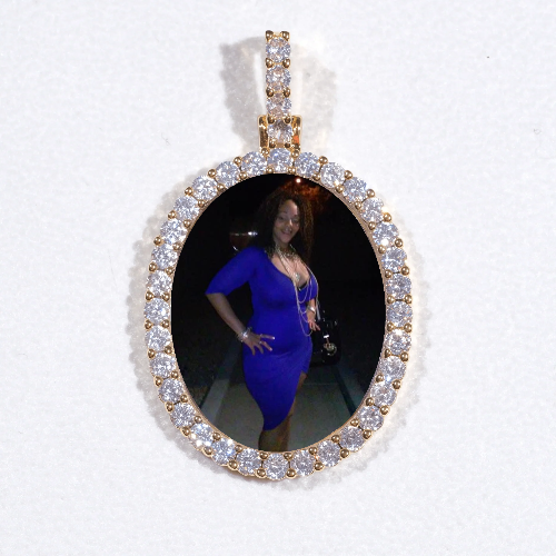 3D Oval Custom Picture Pendant