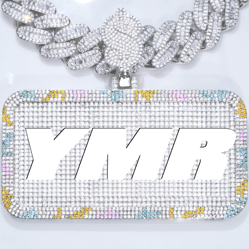CUSTOM LETTER NECKLACE 3D COLORFUL SQUARE