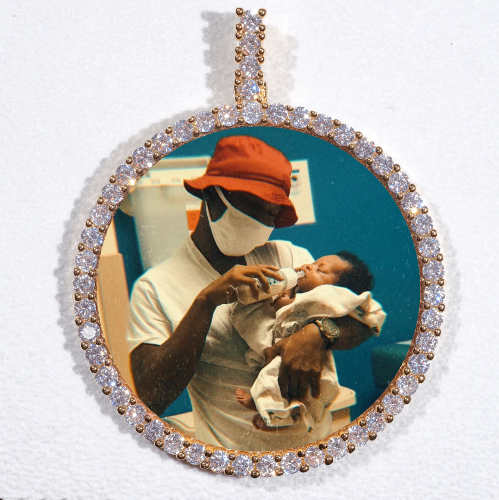 LARGE 3D CIRCLE CUSTOM PICTURE PENDANT