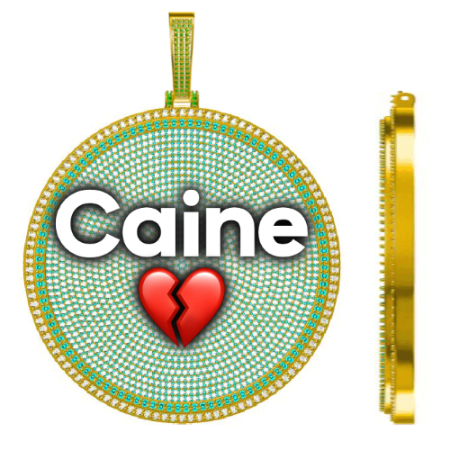 CUSTOM LETTER NECKLACE 3D BIG DISC