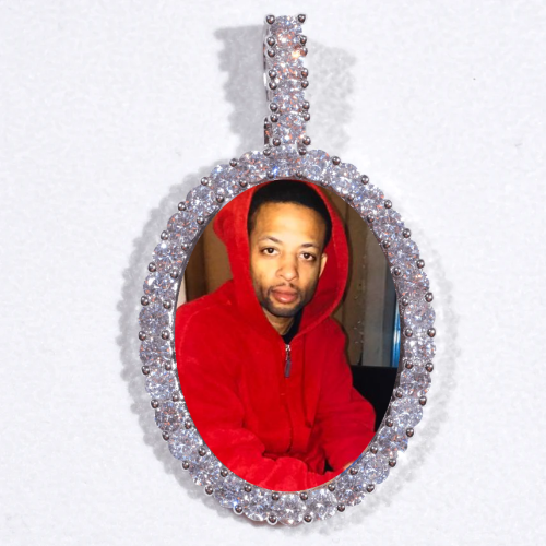 Large 3D Oval Custom Picture Pendant