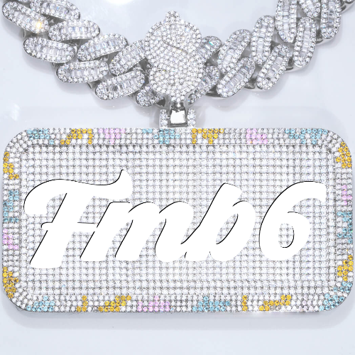 CUSTOM LETTER NECKLACE 3D COLORFUL SQUARE