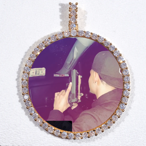 LARGE 3D CIRCLE CUSTOM PICTURE PENDANT