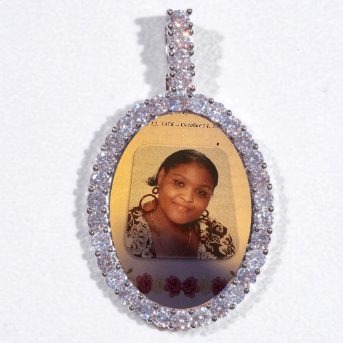 Large 3D Oval Custom Picture Pendant