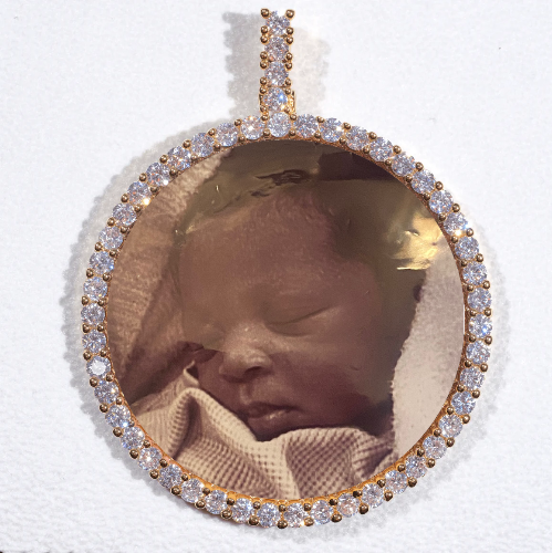 LARGE 3D CIRCLE CUSTOM PICTURE PENDANT