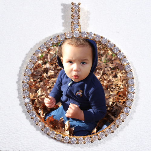 LARGE 3D CIRCLE CUSTOM PICTURE PENDANT