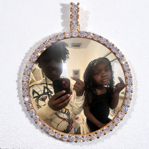 LARGE 3D CIRCLE CUSTOM PICTURE PENDANT